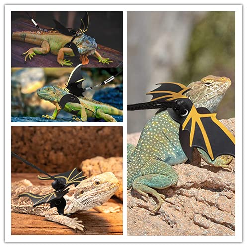 Arnés de arrastre de lagarto de dragón barbudo – Paquete de 3 tamaños de arnés de tracción para reptiles de lagarto, anfibios, mascotas pequeñas, medianas/grandes