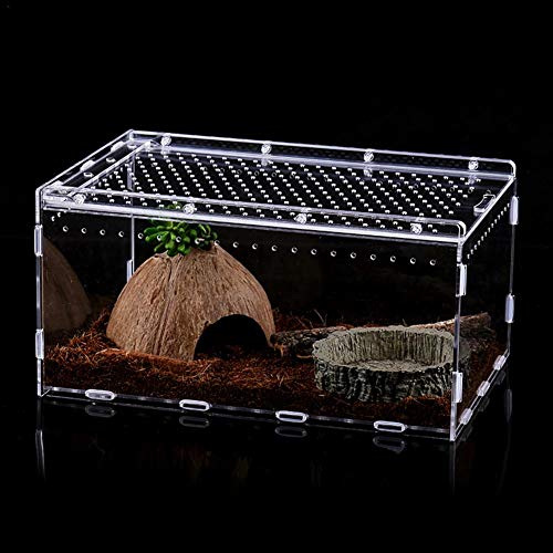 arthomer Caja de Reptiles Transparente Acrílico Tanques de cría de Reptiles Terrario para Rana Serpiente Lagarto - 15X20X30cm