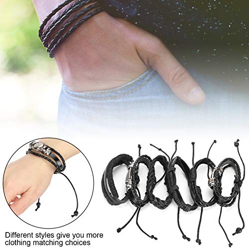 Asixxsix Pulsera, cómoda Pulsera de Cuero, Ajustable, Conveniente, Popular para Chicas para Familiares, Amigos, Pareja