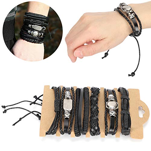 Asixxsix Pulsera, cómoda Pulsera de Cuero, Ajustable, Conveniente, Popular para Chicas para Familiares, Amigos, Pareja