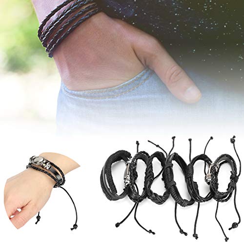 Asixxsix Pulsera, cómoda Pulsera de Cuero, Ajustable, Conveniente, Popular para Chicas para Familiares, Amigos, Pareja