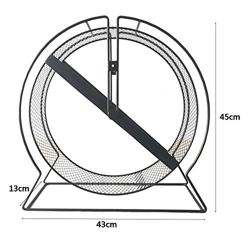 ßÃT Cinta de Correr para Mascotas de Metal Rueda Grande para Correr Hurón Rueda para Correr de Conejo Cola Negra Cinta de Correr para Marmota Ultra Silenciosa Eje Anti-Roto Fitness
