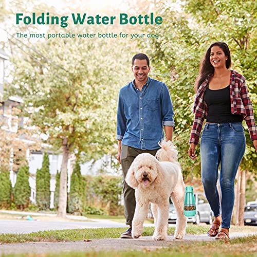 Auflosung Botella para Perros, Botella de Agua para Perro 460ml,2en1 Dispensador de Agua y Comida Portátil,Prueba de Fugas, Taza para Beber para Mascotas al Aire Libre