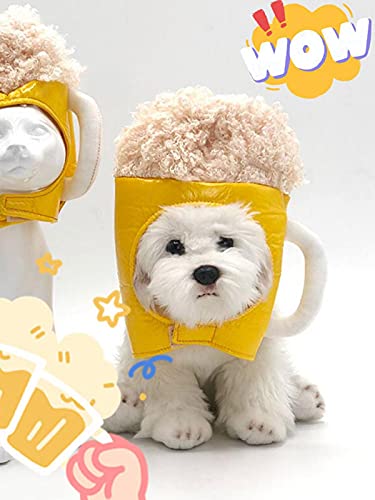 Augneveres Lindo Sombrero de Taza de Cerveza novedoso para la Cabeza, Fiestas de Halloween, Sombrero de Cerveza, Disfraz para Gato, Gatito, Cachorro, Mascota, Utilizado para decoración Divertida smart