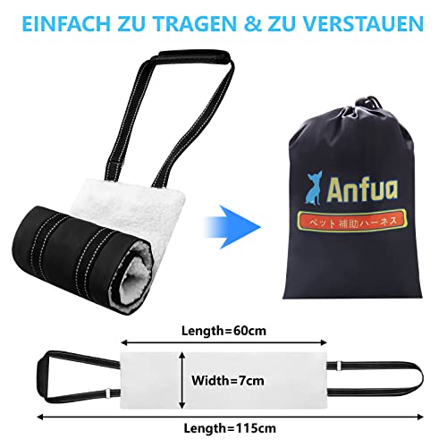 Auzkong - Arnés para perros, ayuda de transporte ajustable, ayuda para caminar, escalera, soporte trasero, arnés para rehabilitación y artrosis