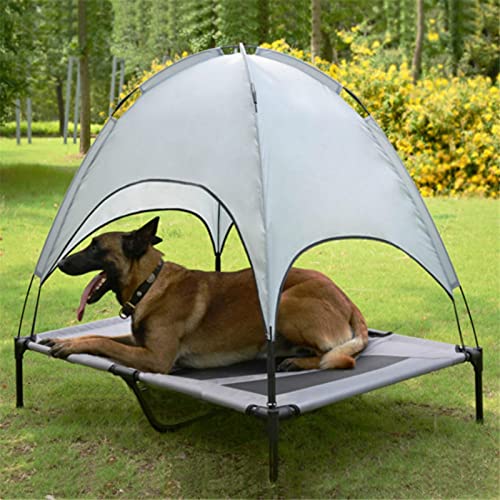 Aznever Cunas para Acampar Accesorios para Perros para Perros Grandes Cama para Cuna Camas elevadas Exterior para Mascotas Cama para Perros Cojín para Perros portátil Transpirable con toldo para