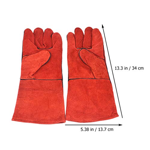 Balacoo 1 par de guantes antimordedura para entrenamiento de pájaros, para mascotas, loros, masticar, para ardillas, hámster, cacatúas, guacamayos, color rojo