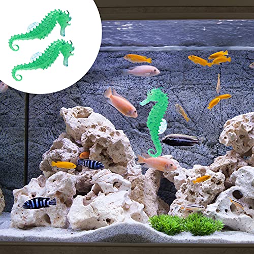 Balacoo 2 Piezas de Decoración Artificial de Caballito de Mar de Plástico Peces Brillantes Ornamentos de Acuario Peces Falsos Decoración de Tanque de Peces