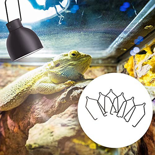 Balacoo 6 Piezas de Soporte de Lámpara de Reptil Clip de Fijación de Metal Soporte de Lámpara de Basking de Reptil Soporte de Suspensión para Terrario de Vidrio de Reptil Luz de