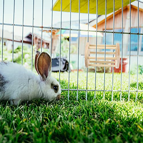 Balacoo Alimentador de Heno de Conejo Soporte Cilíndrico de Madera Gerente de Alimentación para Conejitos Conejitos Conejitos Conejitos Conejitos Chinchilla