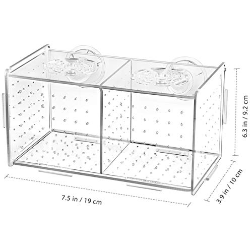 Balacoo Caja de Cría de Peces - Caja de Aislamiento de Cría Cajas de Eclosión de Acrílico Soporte para Pecera Incubadora de Acuario para Peces Bebés Camarones Pez Payaso Y Guppy