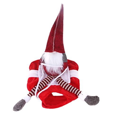 Balacoo Disfraz de Perro de Navidad Disfraz de Perro de Santa Claus Disfraz de Cosplay de Mascota de Montar a Caballo de Santa Claus Ropa de Navidad para Mascotas Abrigos de Invierno para