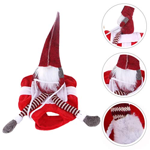 Balacoo Disfraz de Perro de Navidad Disfraz de Perro de Santa Claus Disfraz de Cosplay de Mascota de Montar a Caballo de Santa Claus Ropa de Navidad para Mascotas Abrigos de Invierno para