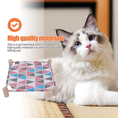 Balacoo Hamaca de Madera para Gato Cama de Marcha de Madera Cama de Refrigeración Elevada Cuna Portátil para Mascotas Cuna Suspendida Silla DE Nido de Verano para Perros Perros Cachorros