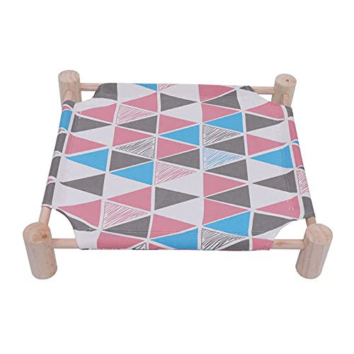 Balacoo Hamaca de Madera para Gato Cama de Marcha de Madera Cama de Refrigeración Elevada Cuna Portátil para Mascotas Cuna Suspendida Silla DE Nido de Verano para Perros Perros Cachorros