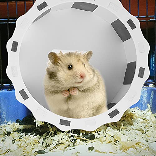 Balacoo Hámster Rueda de Correr Hámster Ejercicio Spinner Oso Dorado Rodillo Juguete Pequeño Mascota Rueda de Ejercicio Blanco para Hámster Gerbils Ratones Degus U Otros Animales