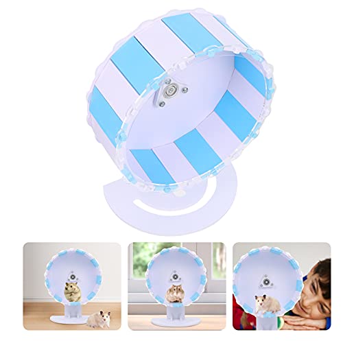 Balacoo Hámster Rueda para Correr Mascota Pequeña Ejercicio Spinner Oso Dorado Rodillo Silencioso Juguete Azul para Hámster Gerbils Ratones Degus Otros Animales Pequeños Ejercicio Juguete