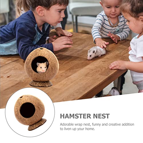 Balacoo Hutster Hamster Casa Cama Cueva Pet PEQUEÑA Caja PEQUEÑO Juguete Hábitat Pájaro Pájaro Juguete para Gerbils Ratones Ratas Conejo Jugar Decoración de Cría Marrón