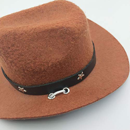 Balacoo Sombrero de vaquero para mascotas, sombrero de vaquero, sombrero de fiesta, tocado de vaquero para perro, gato (café)