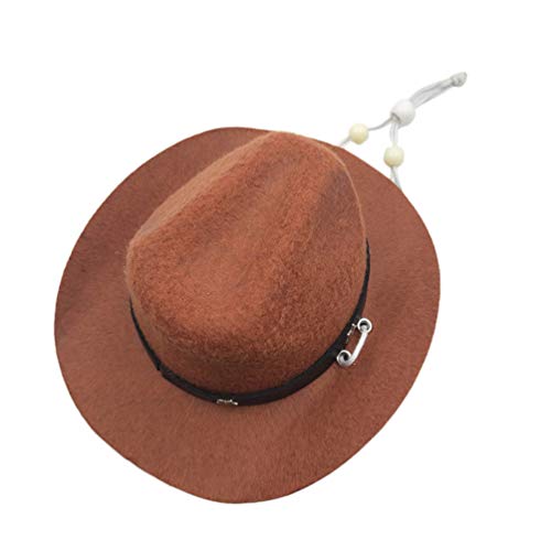 Balacoo Sombrero de vaquero para mascotas, sombrero de vaquero, sombrero de fiesta, tocado de vaquero para perro, gato (café)