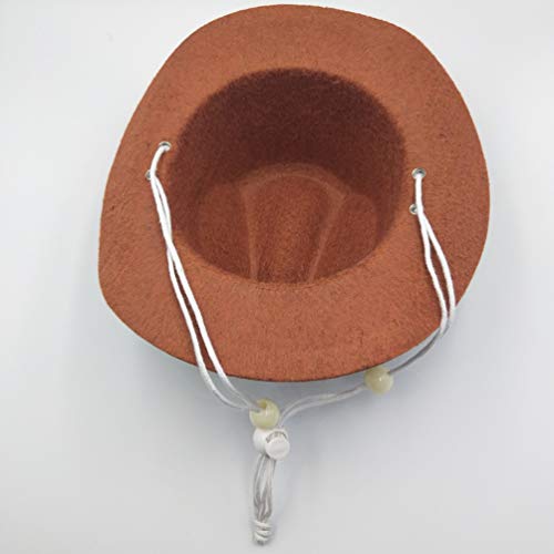 Balacoo Sombrero de vaquero para mascotas, sombrero de vaquero, sombrero de fiesta, tocado de vaquero para perro, gato (café)