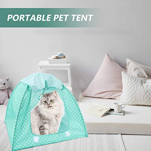 Balacoo Tipi para Mascotas Cama para Perros Y Gatos - Carpas para Mascotas Plegables Portátiles Casas para Perros Y Gatos (Verde)