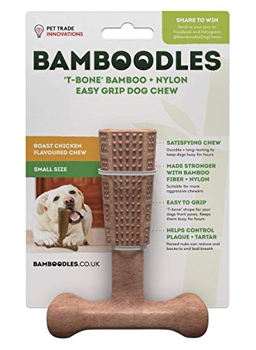 Bamboodles T-Bone Dog Masticar para el más aún el más agresivo de los masticadores PEQUEÑO POLLO