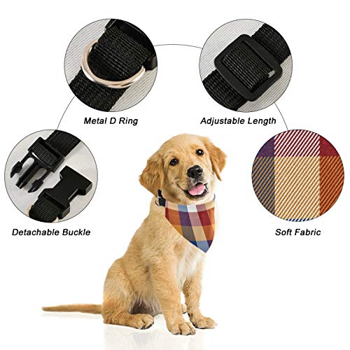 Bandana para perro con hebilla ajustable, elegante Escocia escocesa collar de perro triangular bufanda lavable para perros pequeños medianos grandes 2011506