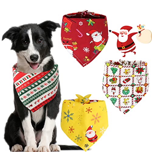 Bandanas de Perros de Navidad,4 Piezas Mascota Navidad Baberos,Navidad Baberos Lavables de Perros Pañuelo Bufanda de Mascota Mascotas Babero,Pañuelo Bufanda de Mascota Navidad (A)