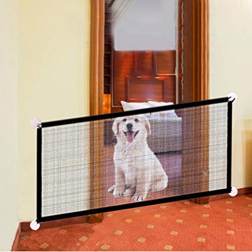 Barrera de seguridad para perro, red de aislamiento para mascotas, valla para perros, gatos, pasillos, cocinas, dormitorios de dormir, escaleras (110 x 72 cm)