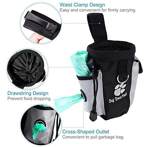 Basage Bolsa para Tratar Cachorros de Perro para Entrenamiento Bolsode Cebo Canastilla para Perros Portador del Portador Cintura Clip Cierre con CordóN,Ajuste PequeeAs Manos Medianas