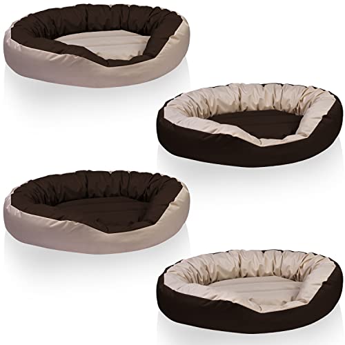 BedDog® colchón para Perro Sunny, Cama, sofá, Cesta, cojín Ovalado para Perros, Funda extraíble, tamaño XL, Melange, Beige/Marron