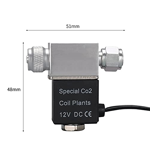 Bedler Válvula solenoide de Salida DC 12V Acuario Regulador del Sistema de CO2 Válvula magnética eléctrica de Baja Temperatura para Acuario Tanque de Peces Planta de Agua Césped Crece fácil de Instal