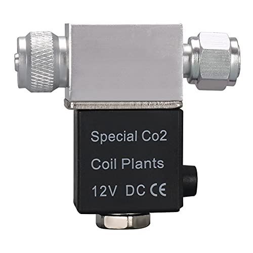 Bedler Válvula solenoide de Salida DC 12V Acuario Regulador del Sistema de CO2 Válvula magnética eléctrica de Baja Temperatura para Acuario Tanque de Peces Planta de Agua Césped Crece fácil de Instal