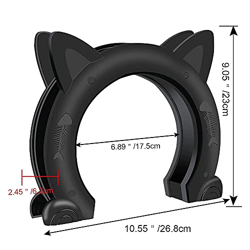 Befitery Puerta para gatos y mascotas, puerta interior, puerta para gatos, puerta para perros, 2 vías, pasaporte oculto para gatos pequeños, medianos y grandes (negro)