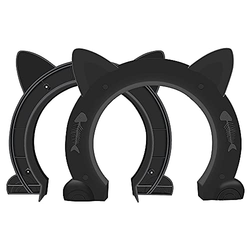 Befitery Puerta para gatos y mascotas, puerta interior, puerta para gatos, puerta para perros, 2 vías, pasaporte oculto para gatos pequeños, medianos y grandes (negro)