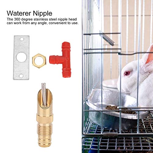 Belissy 10pcs automática Fox Conejo Bebedero de tetina Waterer Beber Agua Herramienta Accesorios for la Jaula