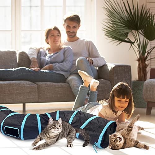 Bemodst Túnel para gatos tipo S, 2 vías/3 vías/4 vías/5 vías plegables en forma de S, tubos para animales pequeños, túneles de gatito, laberinto, juguete interactivo, para gatito, cobayas, (2 vías)