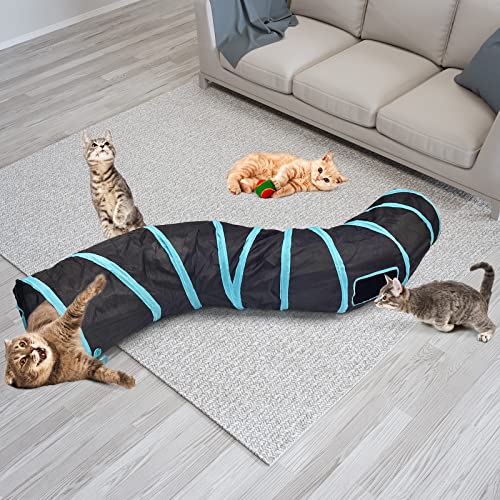 Bemodst Túnel para gatos tipo S, 2 vías/3 vías/4 vías/5 vías plegables en forma de S, tubos para animales pequeños, túneles de gatito, laberinto, juguete interactivo, para gatito, cobayas, (2 vías)