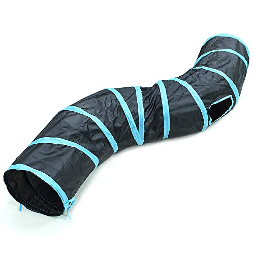 Bemodst Túnel para gatos tipo S, 2 vías/3 vías/4 vías/5 vías plegables en forma de S, tubos para animales pequeños, túneles de gatito, laberinto, juguete interactivo, para gatito, cobayas, (2 vías)