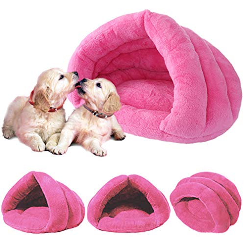 Beskie Tienda de campaña para mascotas, para gatos pequeños, medianos y perros, saco de dormir grueso de forro polar cálido, cama para perro, cuna madriguera, agujero iglú