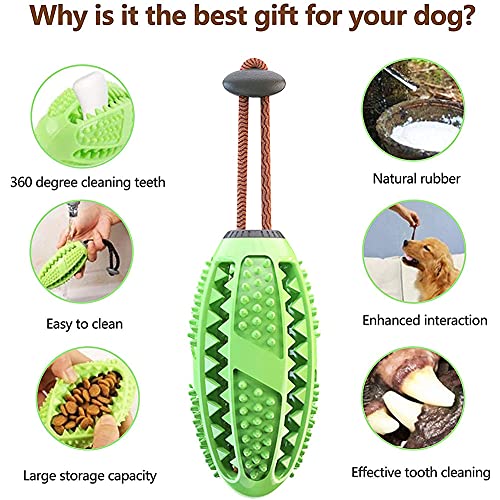 Bibykicn Juguete Masticable Interactivo para Perros, Pelota de Juguete con Ventosas, Duraderos Juguete de Mordida Multifunción Limpieza de Dientes para Cachorros Perros Grandes (B: Verde)