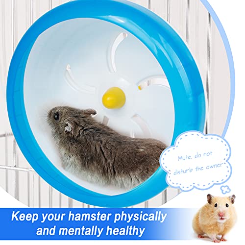 Bigxin 1Pcs Rueda para Animales Hamster Bola Hámster, Rueda Hamster Silenciosa Rueda de Plástico para Hámster, Rueda para Cobayas Ratones, Herbos, Ratas Mascotas Pequeñas (17cm, Azul)