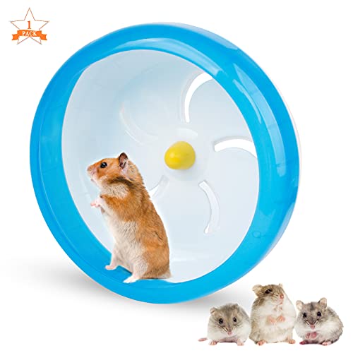 Bigxin 1Pcs Rueda para Animales Hamster Bola Hámster, Rueda Hamster Silenciosa Rueda de Plástico para Hámster, Rueda para Cobayas Ratones, Herbos, Ratas Mascotas Pequeñas (17cm, Azul)