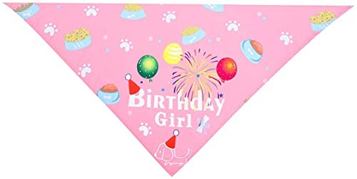 BIPY Juego de bandanas para perro de 1er cumpleaños para niñas pequeñas y medianas mascotas, tocado rosa, suministros de aseo para decoración de fiesta