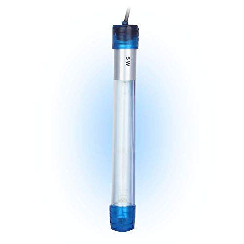 Biunixin Venta Loca Luz UV Sumergible, lámpara de desinfección esterilizador UV para Acuario(5W)