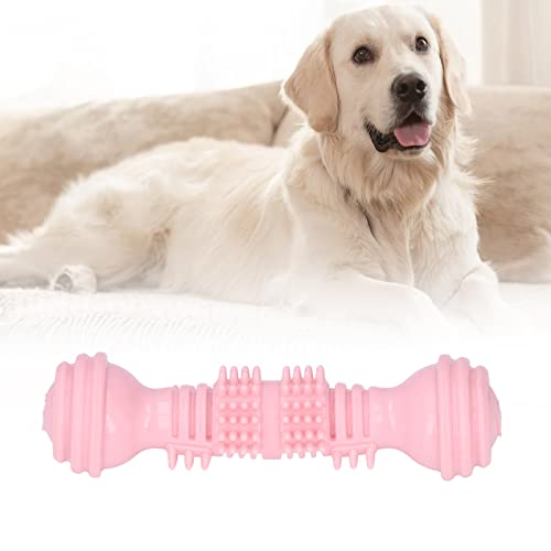 bizofft Juguetes para Masticar Perros, Mancuernas interactivas con Punto Convexo, Juguetes para la dentición de Cachorros, Limpieza TPR para Perros pequeños Rosado