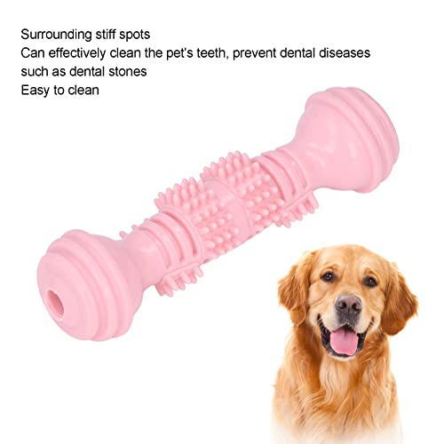 bizofft Juguetes para Masticar Perros, Mancuernas interactivas con Punto Convexo, Juguetes para la dentición de Cachorros, Limpieza TPR para Perros pequeños Rosado