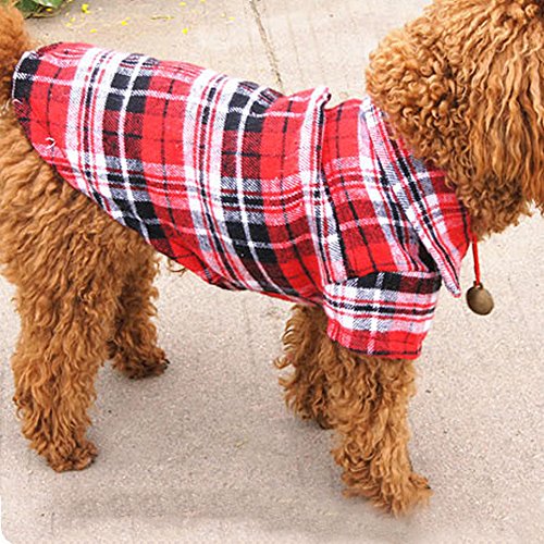 Bodhi2000® Camisa de cuadros para perro - abrigo de mascota - ropa - prendas de vestir.