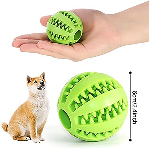 Bolas de Goma para Perros,Bola de Limpieza de Dientes 2PCS Juguetes para Perros Mascotas Bolas Juguetes Interactivos para Morder Perro (Verde y Azul)